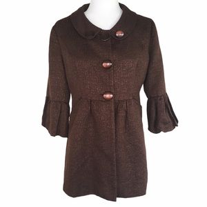 MAC & JAC Vintage Styled Brown Metallic Jacket
